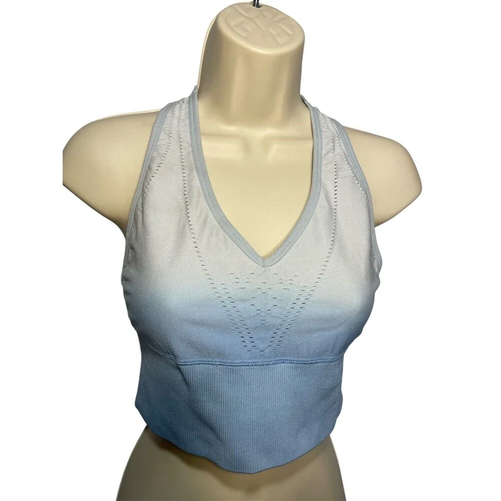 Victoria's Secret Pink 4 Way Stretch Racer Back Sports Bra Ombre Green Sz  Small